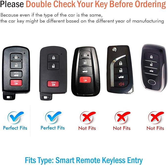 indeda for Toyota Key fob Cover with Leather Keychain,Soft TPU Full Cover Protection Key Case for Toyota Corolla, Camry, Avalon, Rav 4, Highlander Key Fob Shell