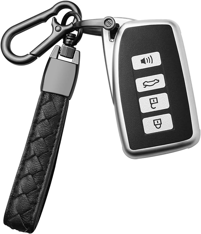 Sindeda for Lexus Key Fob Cover with Keychain TPU Full Protection Key Shell Case Compatible with Lexus ES is GS NX LS RX RC 300h 350 200t 250 300 F 450h 460 600h Smart Keyless Fob Remote Key