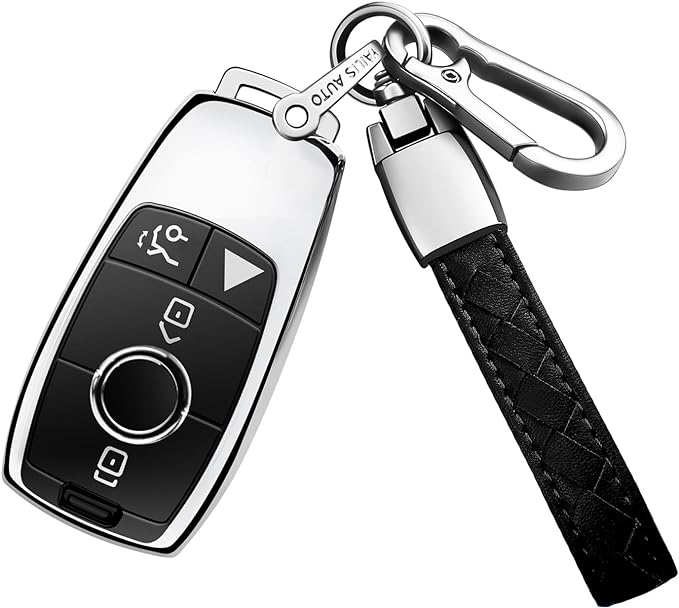 Sindeda for Mercedes Benz Key Fob Cover with Keychain Soft Full Protection Key Shell Key Case Compatible with Mercedes Benz E Class, 2018-up S Class, 2017-2022 C-Class G-Class A-Class