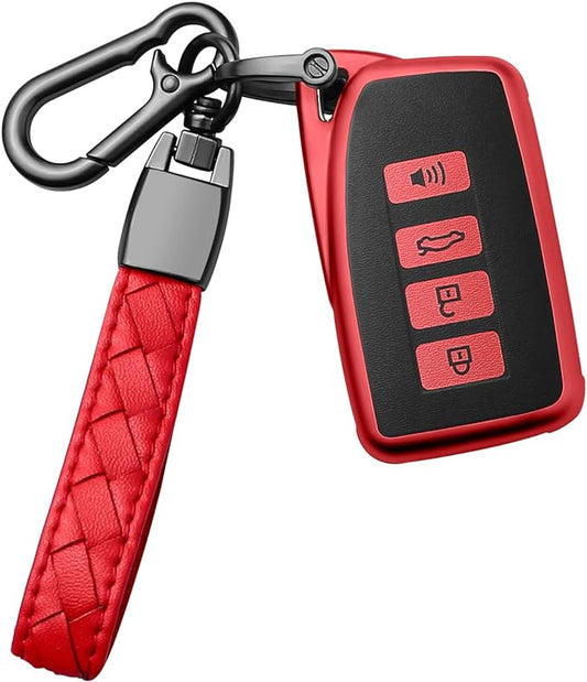 Sindeda for Lexus Key Fob Cover with Keychain TPU Full Protection Key Shell Case Compatible with Lexus ES is GS NX LS RX RC 300h 350 200t 250 300 F 450h 460 600h Smart Keyless Fob Remote Key