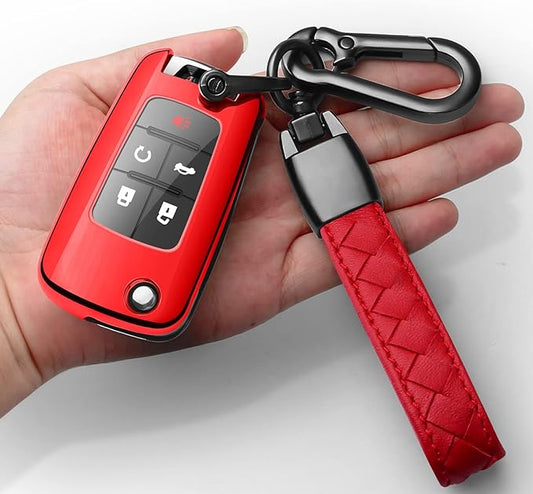 Sindeda for Chevrolet Key Fob Cover With Keychain TPU Full Protection Key Shell Case Compatible with Chevy Chevrolet Equinox Camaro Cruze Malibu Sonic Volt Park Impala Buick Encore Allure Regal