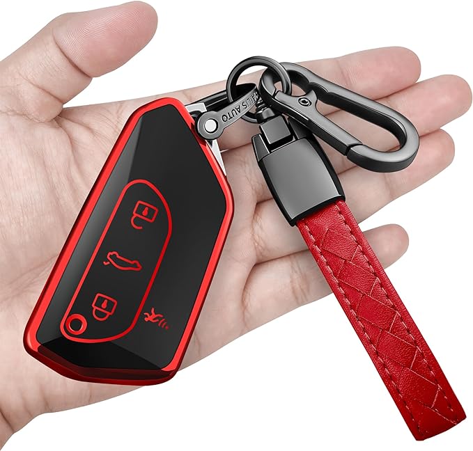 Sindeda for Volkswagen Key Fob Cover with Keychain Soft Full Protection Key Shell Key Case Compatible with VW MK8 Golf/GTI Skoda Octavia