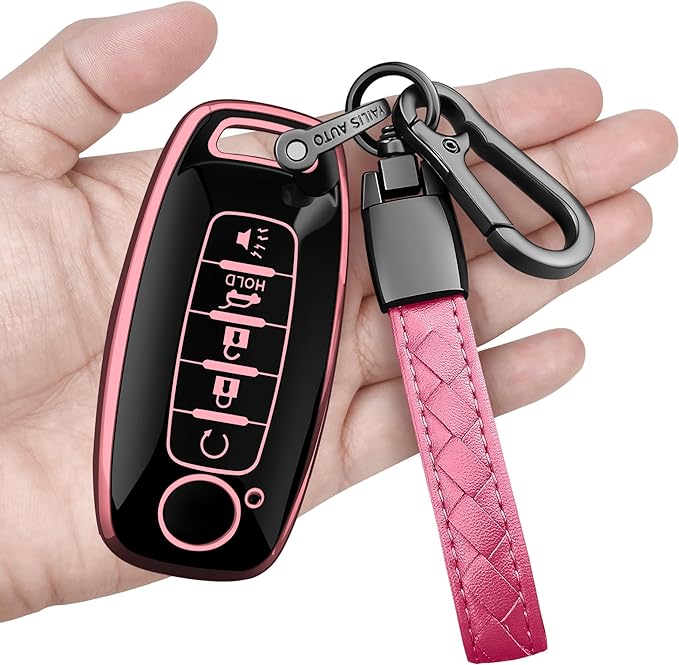 Sindeda for Nissan Key Fob Cover with Keychain Soft Full Protection Key Shell Key Case Compatible with 2023 2024 Nissan Pathfinder Rouge 4Runner