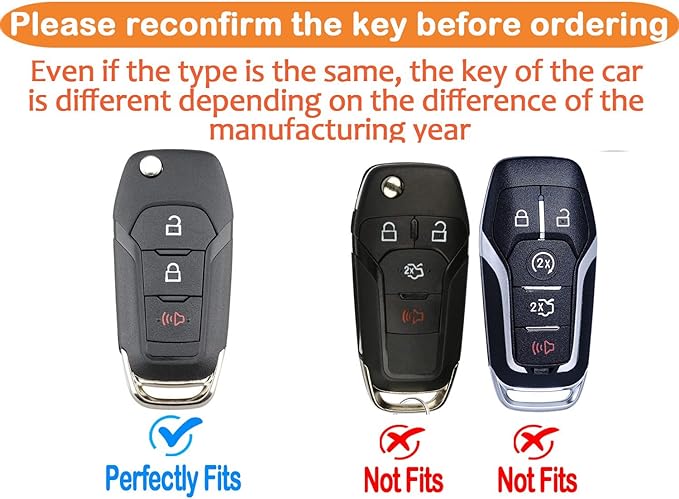Sindeda for Ford Key Fob Cover with Keychain Soft Full Protection Key Shell Key Case Compatible with Ford F150 F250 F350 F450 F550 Explorer Ranger Escape Key Fob Shell
