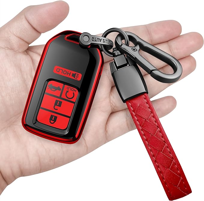 Sindeda for Honda Key Fob Cover with Keychain Soft Full Protection Key Shell Key Case Compatible with Honda Accord Civic CRV Pilot Odyssey Passport
