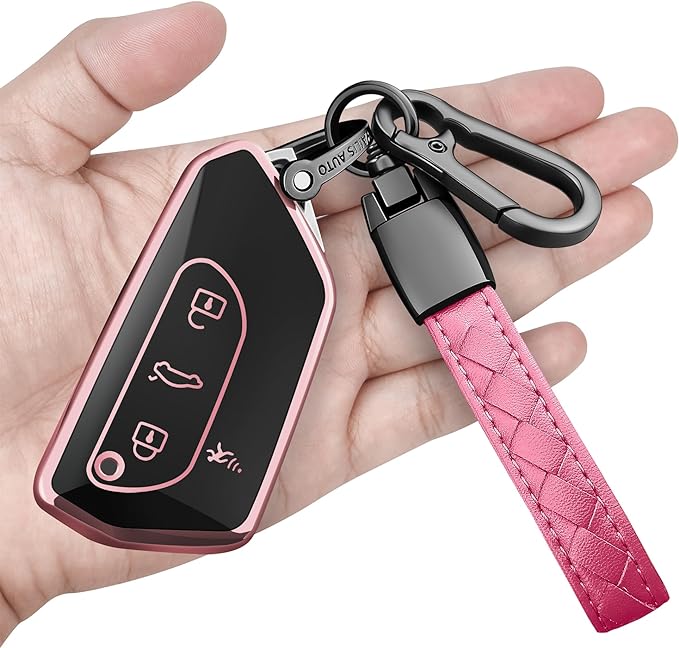 Sindeda for Volkswagen Key Fob Cover with Keychain Soft Full Protection Key Shell Key Case Compatible with VW MK8 Golf/GTI Skoda Octavia