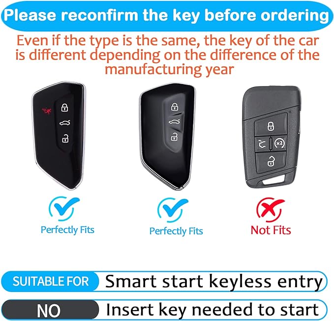 Sindeda for Volkswagen Key Fob Cover with Keychain Soft Full Protection Key Shell Key Case Compatible with VW MK8 Golf/GTI Skoda Octavia