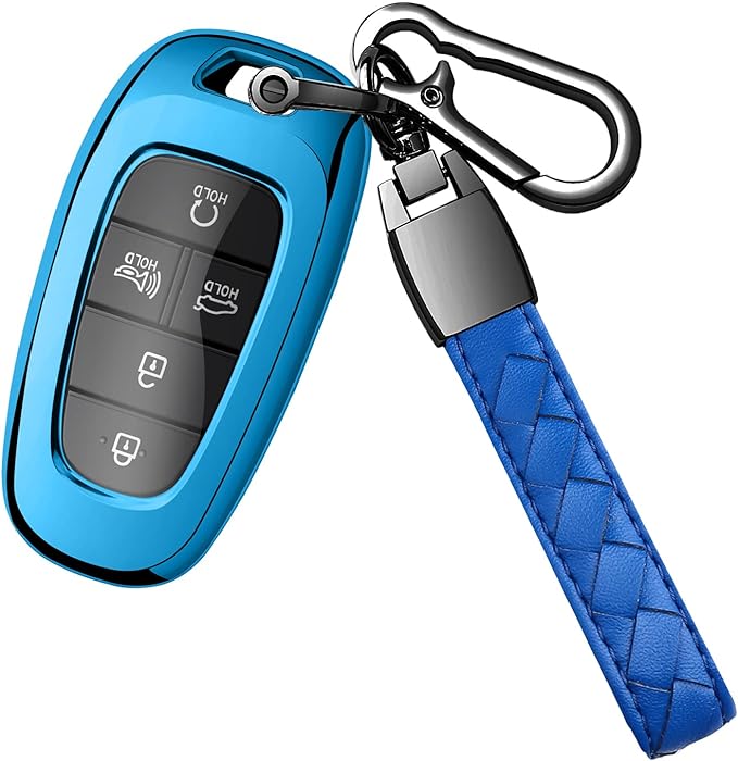 Sindeda for Hyundai Key fob Cover TPU 360 Degree Car Key Case Protector with Keychain Compatible with 2022 2021 2020 Hyundai Sonata SantafeTucson Keyless Entry 3/4/5/7 Buttons Smart Key