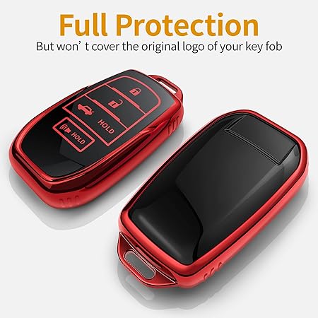 Sindeda for Toyota Key Fob Cover with Keychain Soft Key Shell Case Compatible with 2019-2024 Land Cruiser,2021-2024 Venza,Grand Highlander,Hilux,Fortuner,2022-2024 Tundra,Corolla Cross,Prius