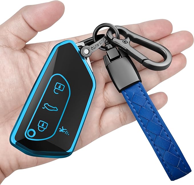 Sindeda for Volkswagen Key Fob Cover with Keychain Soft Full Protection Key Shell Key Case Compatible with VW MK8 Golf/GTI Skoda Octavia