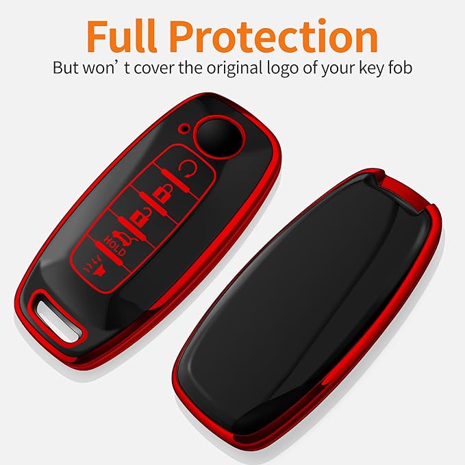 Sindeda for Nissan Key Fob Cover with Keychain Soft Full Protection Key Shell Key Case Compatible with 2023 2024 Nissan Pathfinder Rouge 4Runner