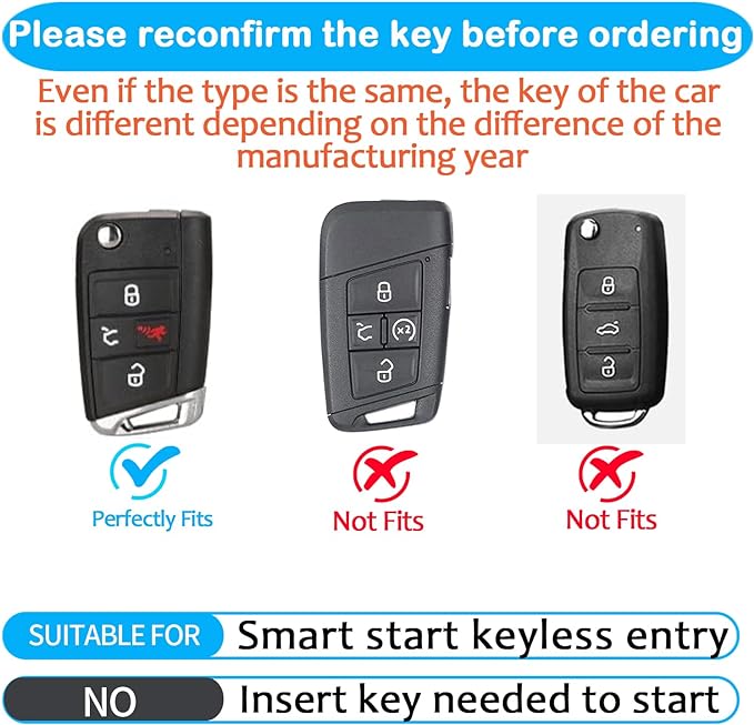 Sindeda for Volkswagen Key Fob Cover with Keychain Soft Full Protection Key Shell Key Case Compatible with VW Tiguan Golf Jetta Polo Atlas Skoda