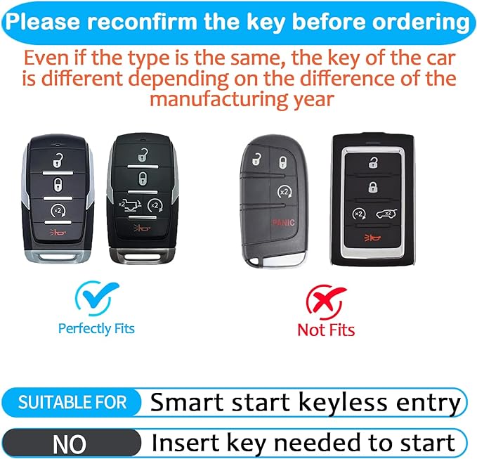 Sindeda for Dodge Key Fob Cover with Keychain Soft Full Protection Key Shell Key Case Compatible with 2019-2023 Dodge RAM 1500 2500 3500