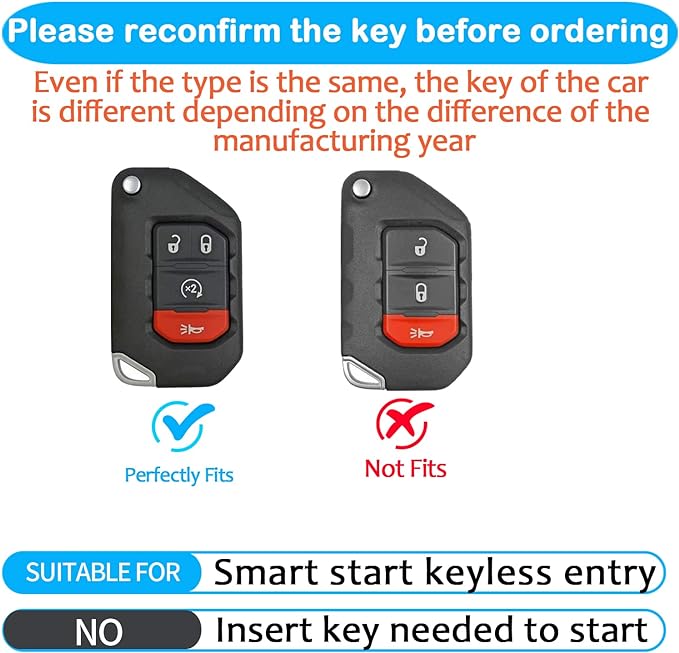 Sindeda for Jeep Key Fob Cover with Keychain Soft Full Protection Key Shell Key Case Compatible with Jeep Gladiator JT Sahara JLU 2018-2023 Jeep Wrangler JL JLU Rubicon