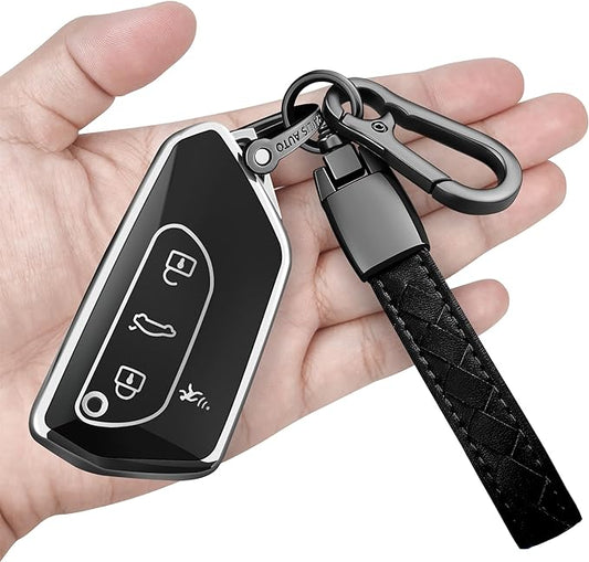Sindeda for Volkswagen Key Fob Cover with Keychain Soft Full Protection Key Shell Key Case Compatible with VW MK8 Golf/GTI Skoda Octavia