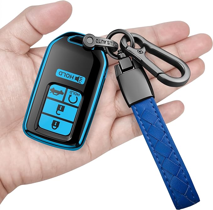 Sindeda for Honda Key Fob Cover with Keychain Soft Full Protection Key Shell Key Case Compatible with Honda Accord Civic CRV Pilot Odyssey Passport